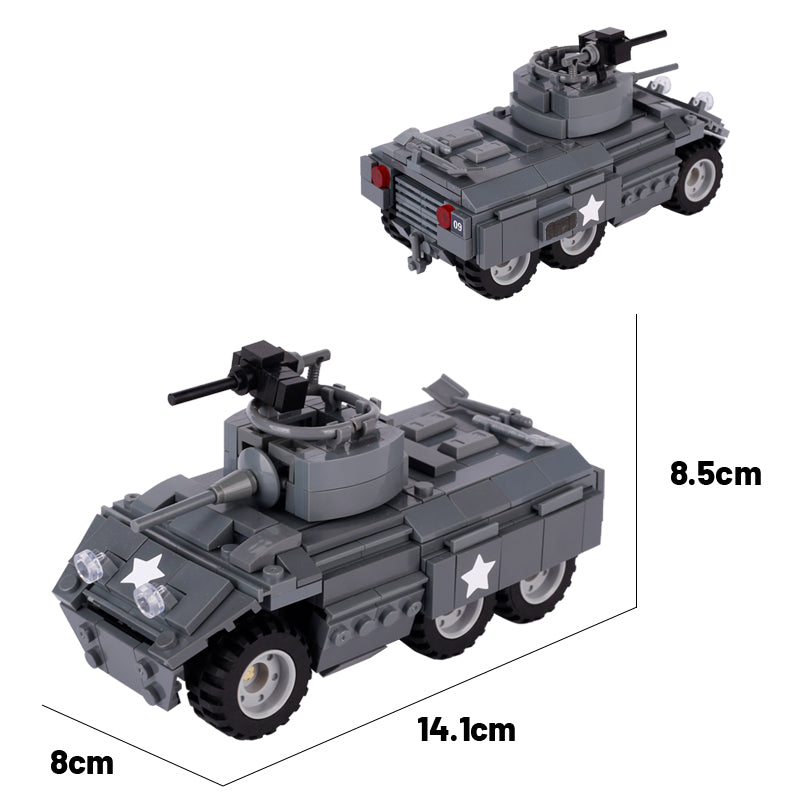 WW2 USA M8 Greyhound Light Armored Car Custom Military MOC