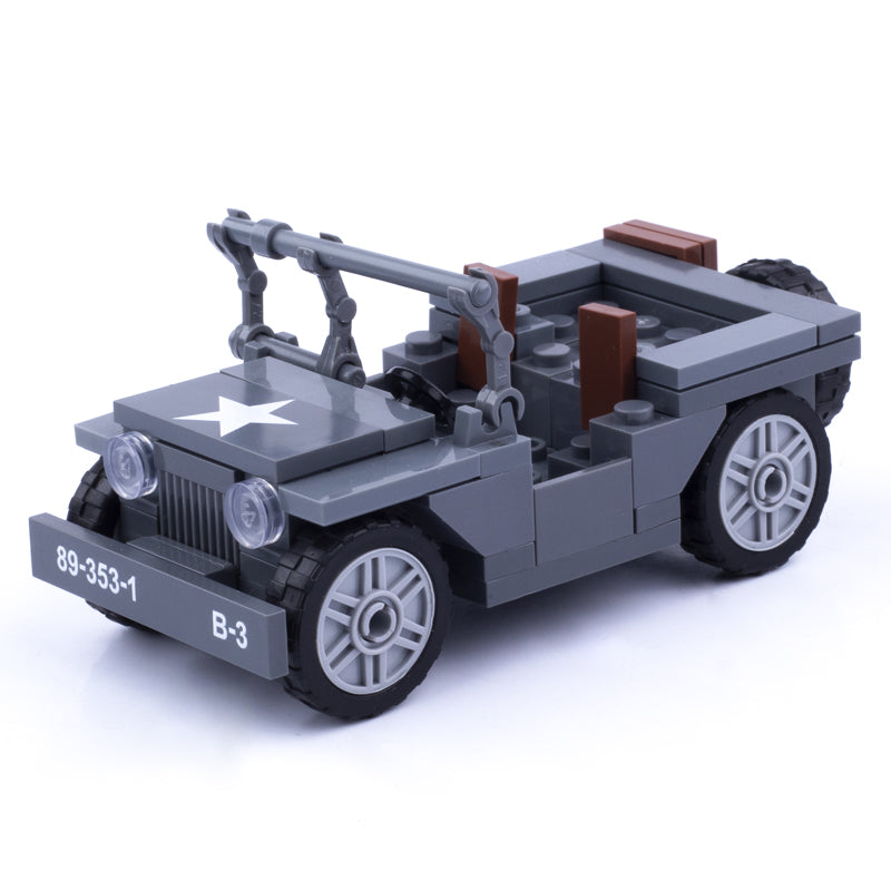 WW2 US Army Higgins Landing Craft with Jeep Custom Military MOC - Minifigure Bricks