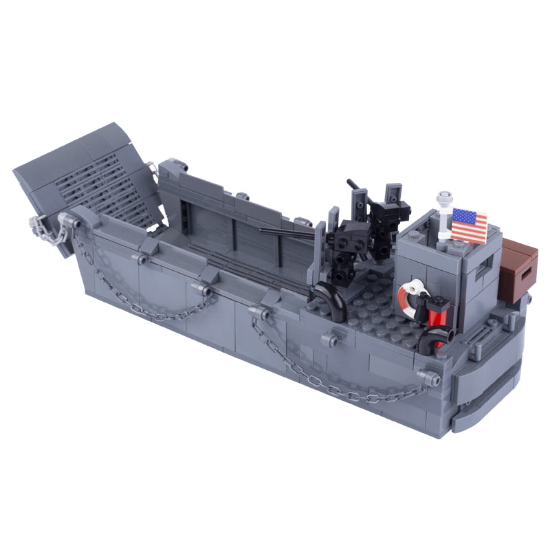 WW2 US Army Higgins Landing Craft with Jeep Custom Military MOC - Minifigure Bricks