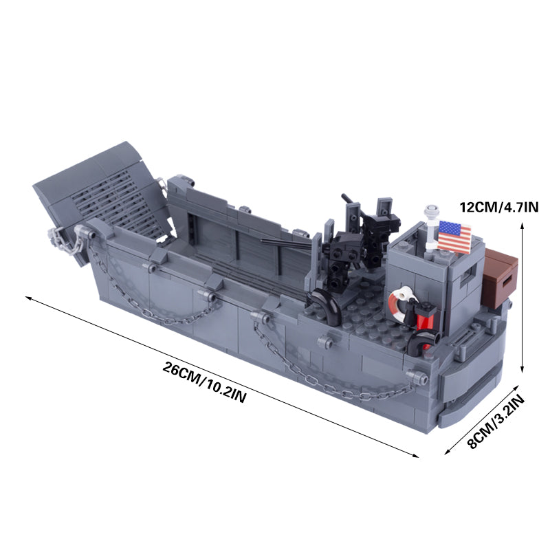 WW2 US Army Higgins Landing Craft with Jeep Custom Military MOC - Minifigure Bricks