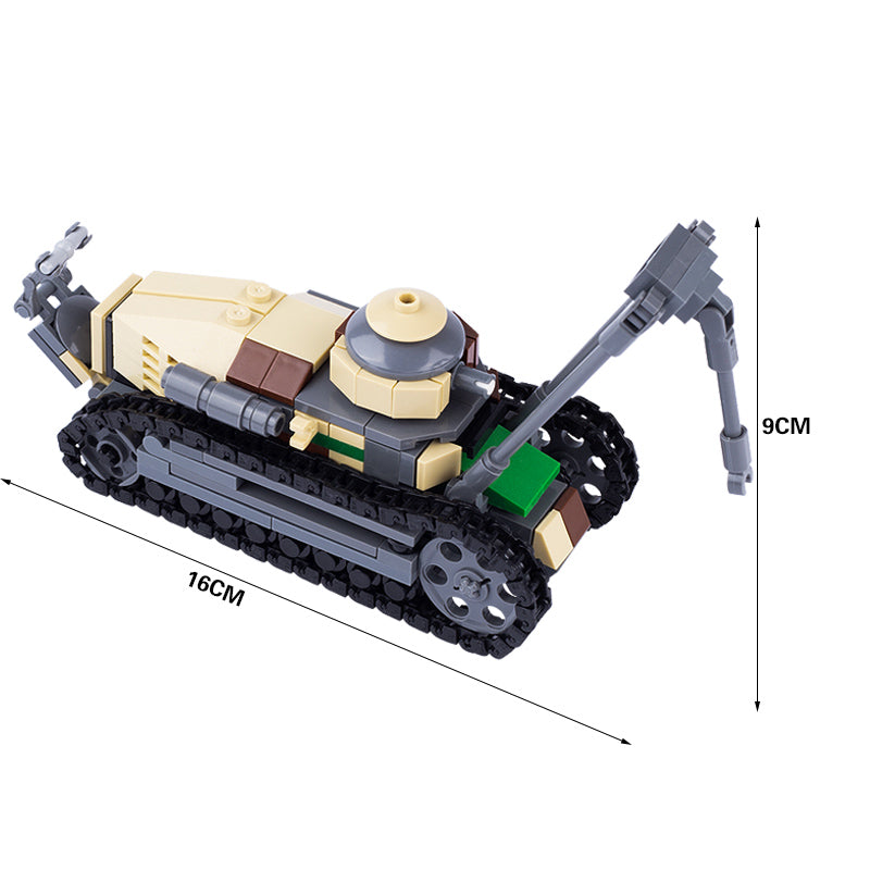Renault FT-17 Light Engineering Tank Custom Military MOC - Minifigure Bricks