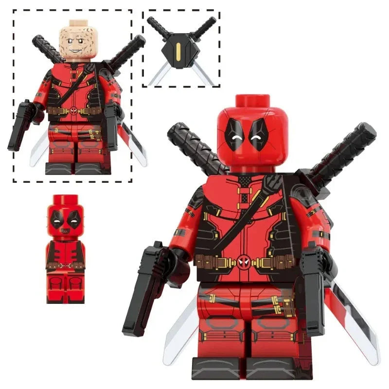 Deadpool Custom Marvel Superhero Minifigure - Minifigure Bricks