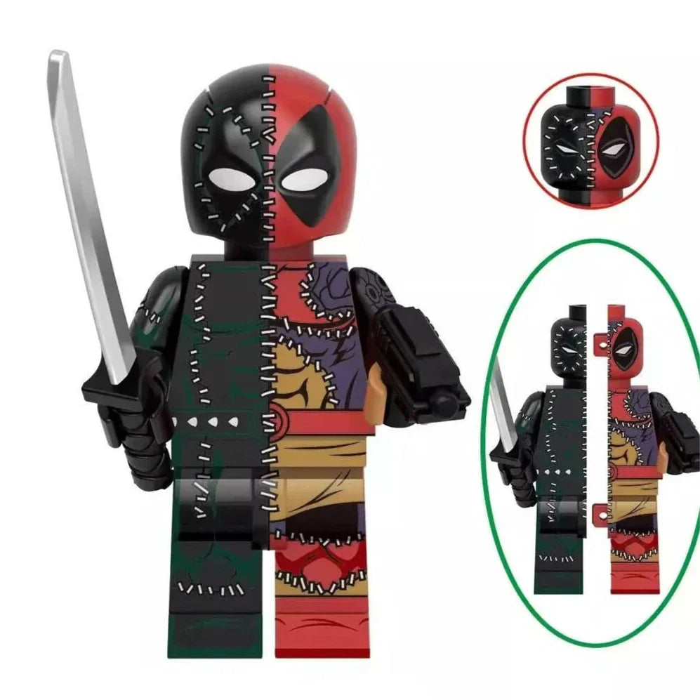 Evil Deadpool Custom Marvel Superhero Minifigure - Minifigure Bricks