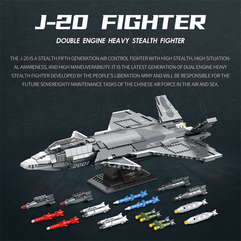 J-20 Mighty Dragon Fighter Jet Building Set