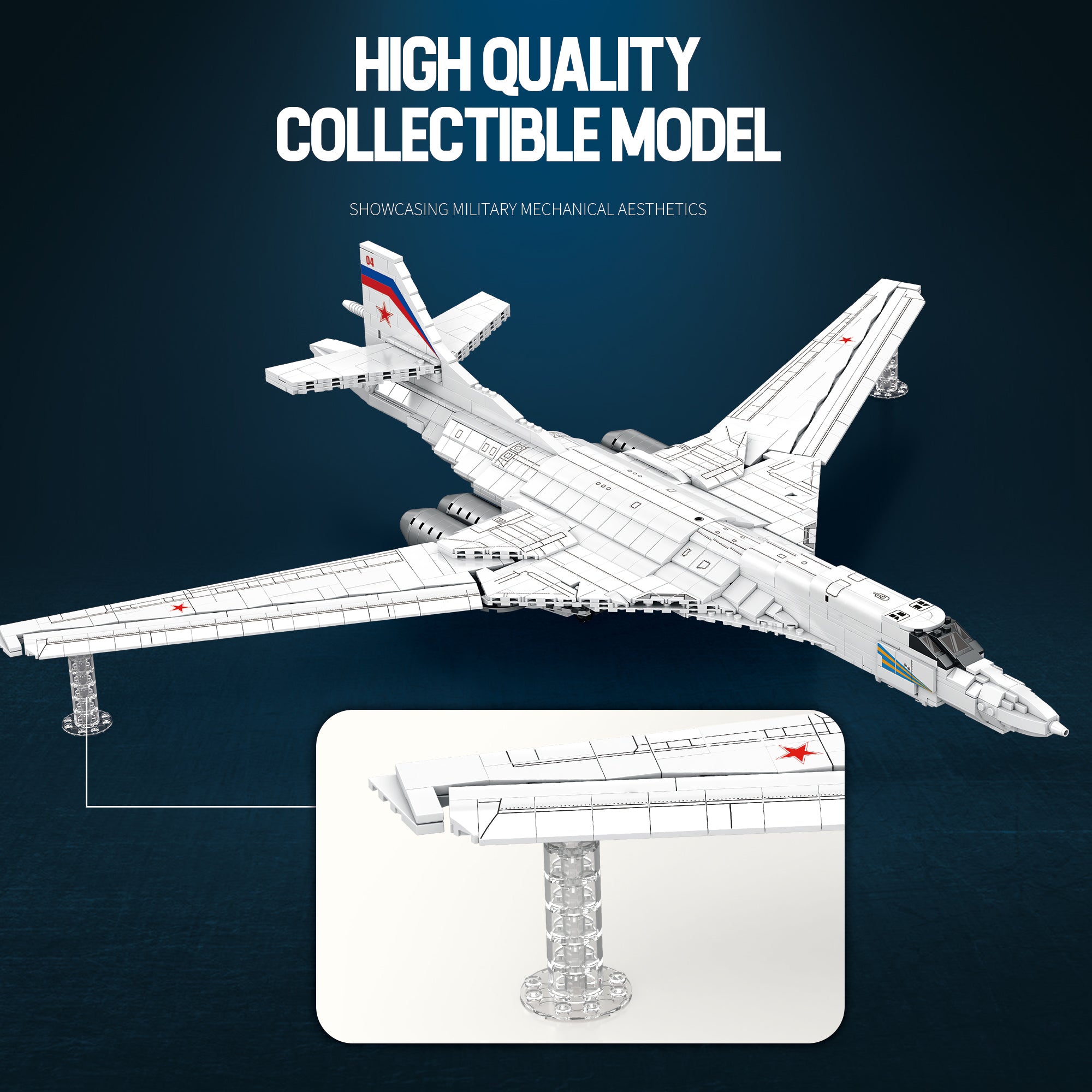 Russian TU-160 Strategic Bomber Aircraft Building Set