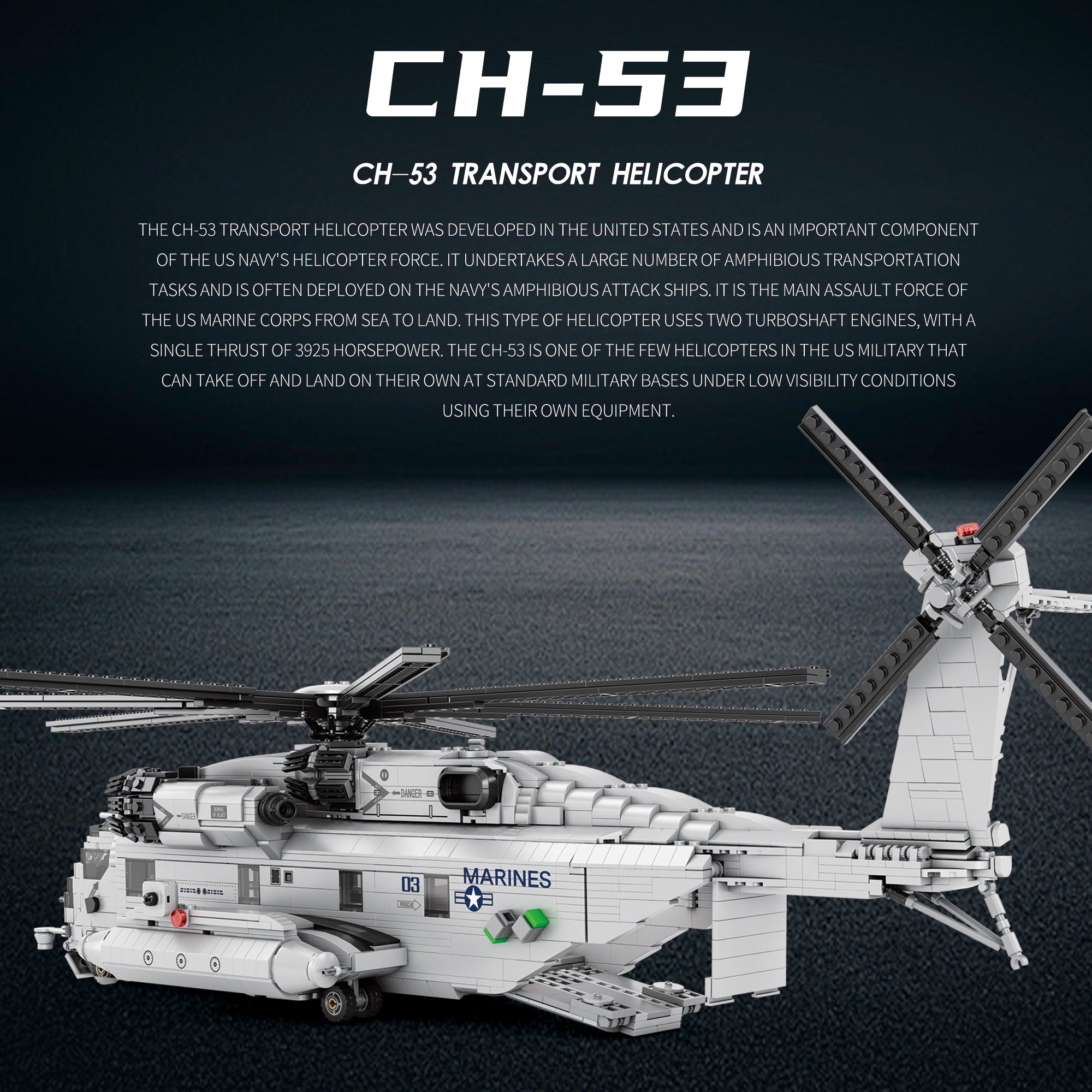 Sikorsky CH-53 Sea Stallion Helicopter Building Set