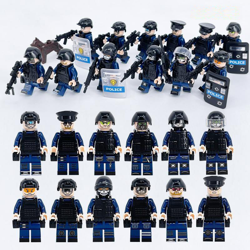 SWAT Police Force Minifigure Bundle Set - Minifigure Bricks
