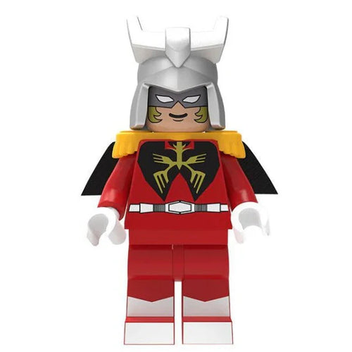 Char Aznable Gundam Custom Anime Minifigure - Minifigure Bricks