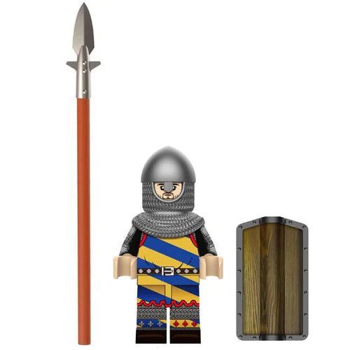 Burgundian Pavise Pikeman From Medieval Knight Custom Minifigure - Minifigure Bricks