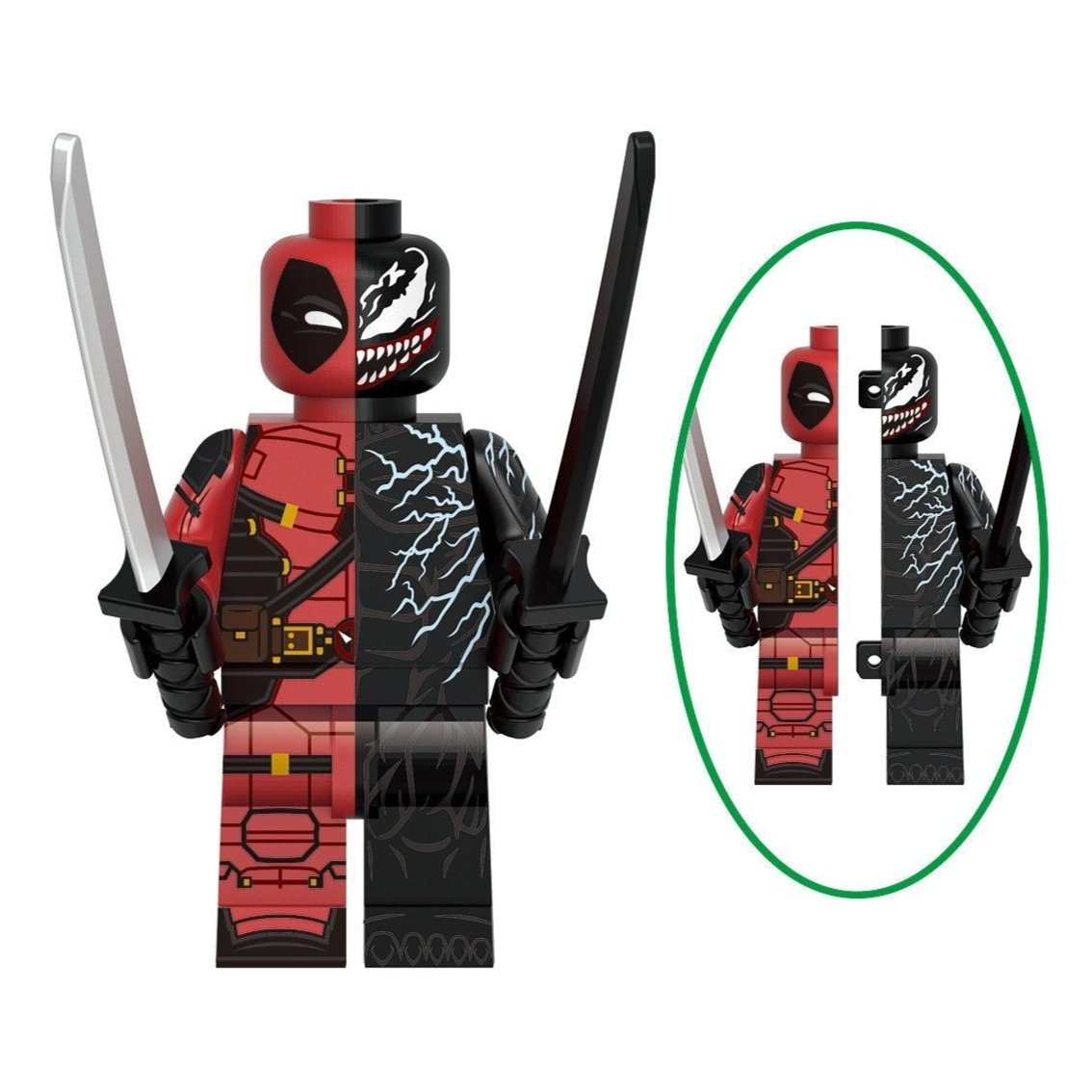 Venompool Deadpool Custom Marvel Superhero Minifigure - Minifigure Bricks