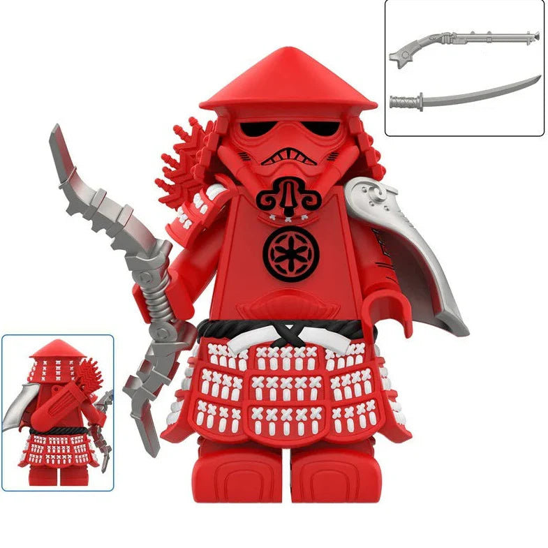 Red Samurai Stormtrooper custom Star Wars Minifigure - Minifigure Bricks