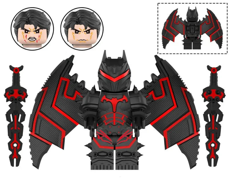 Batman Hellbat Black Suit Custom DC Superhero Minifigure - Minifigure Bricks