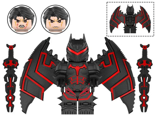 Batman Hellbat Black Suit Custom DC Superhero Minifigure - Minifigure Bricks