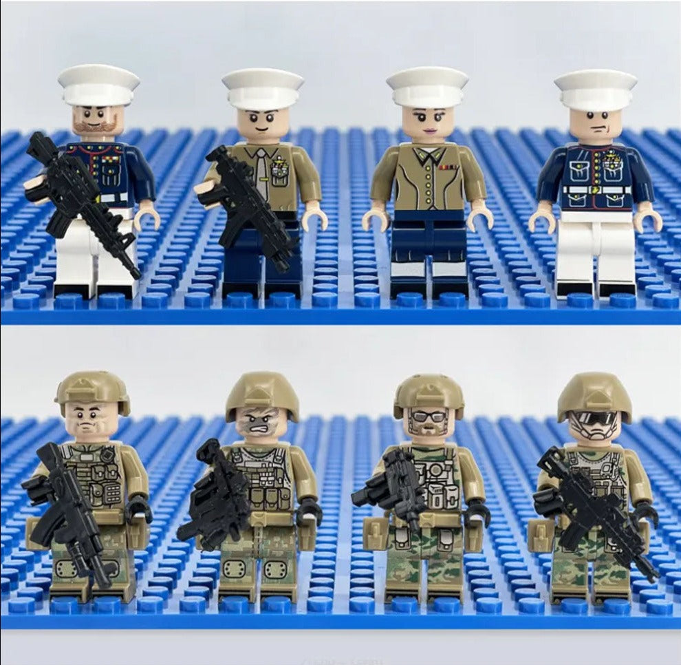 Army Marine Corps Soldiers Minifigure Military Bundle Set