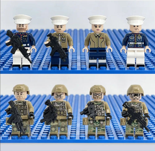 Army Marine Corps Soldiers Minifigure Military Bundle Set