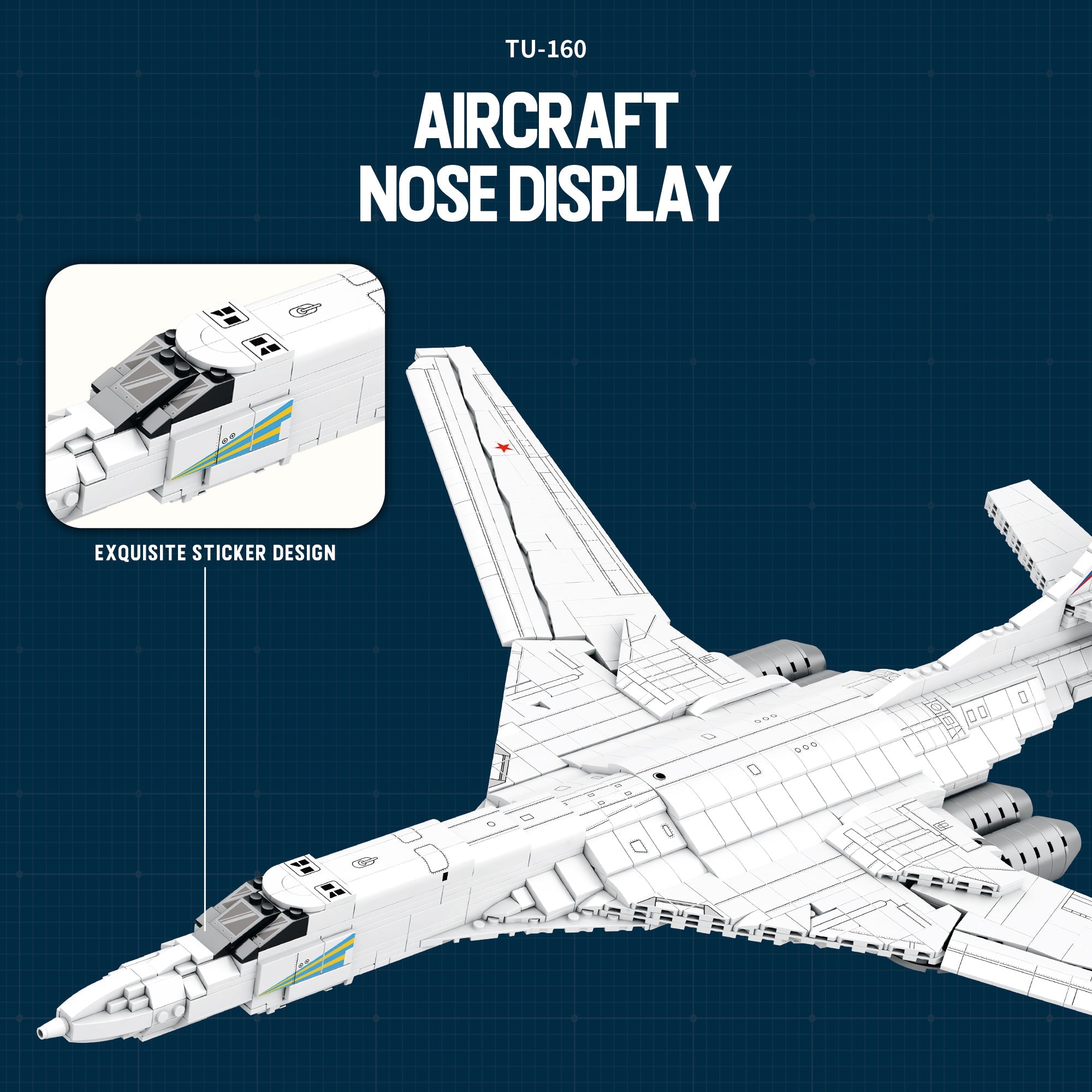 Russian TU-160 Strategic Bomber Aircraft Building Set