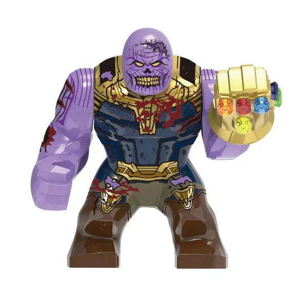 Zombie Thanos Custom Marvel Superhero Large Minifigure - Minifigure Bricks