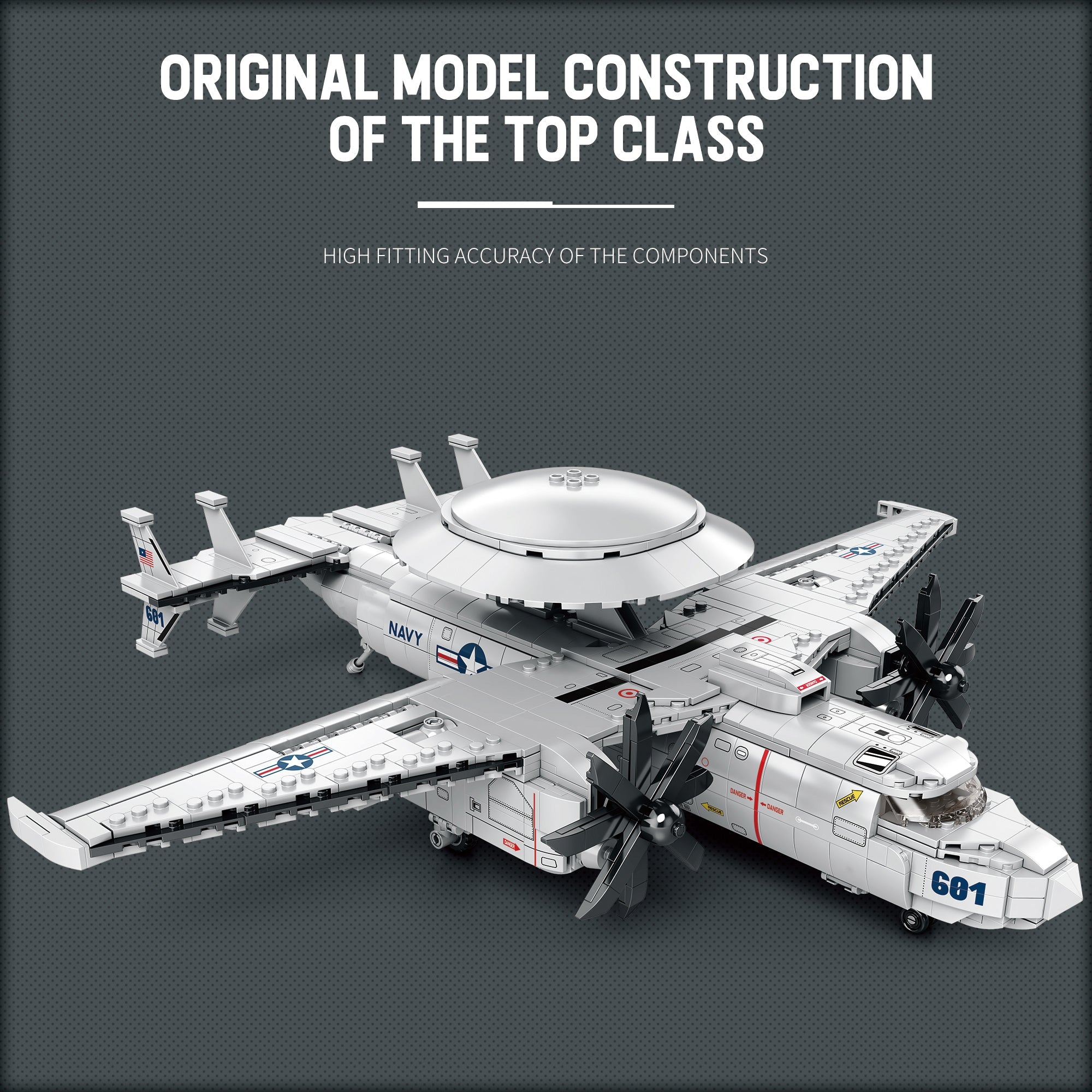 E-2 Hawkeye US Navy Aircraft Building Set