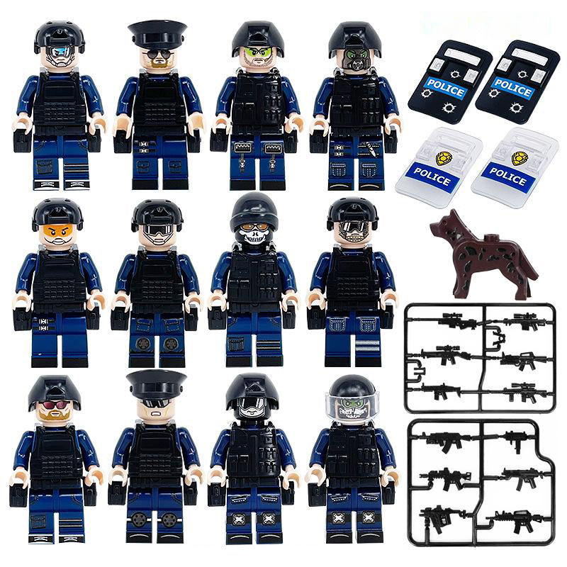 SWAT Police Force Minifigure Bundle Set - Minifigure Bricks