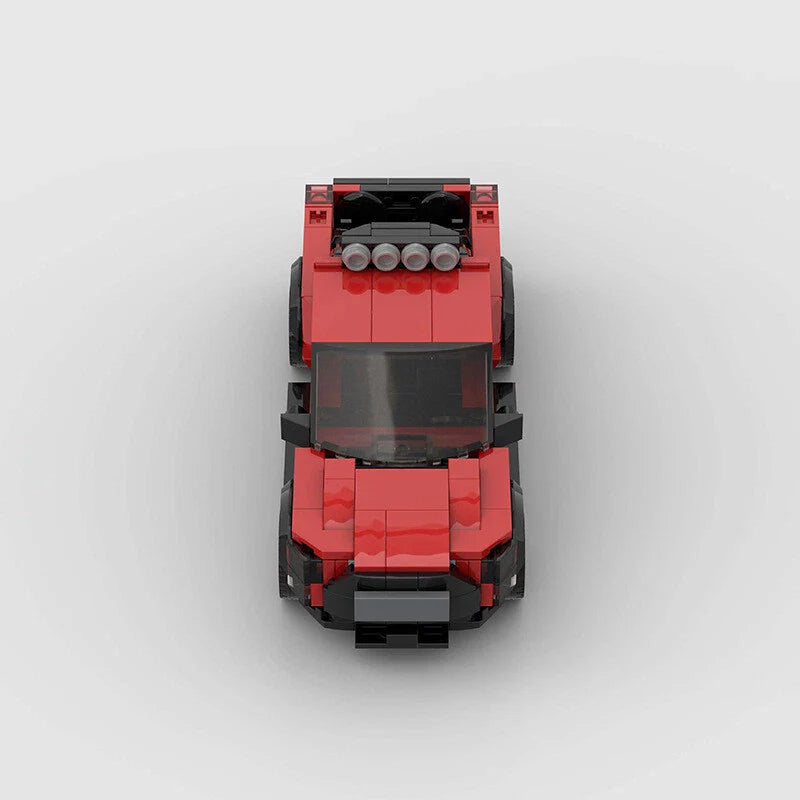 Ford Ranger Red Pickup Truck Custom Car MOC