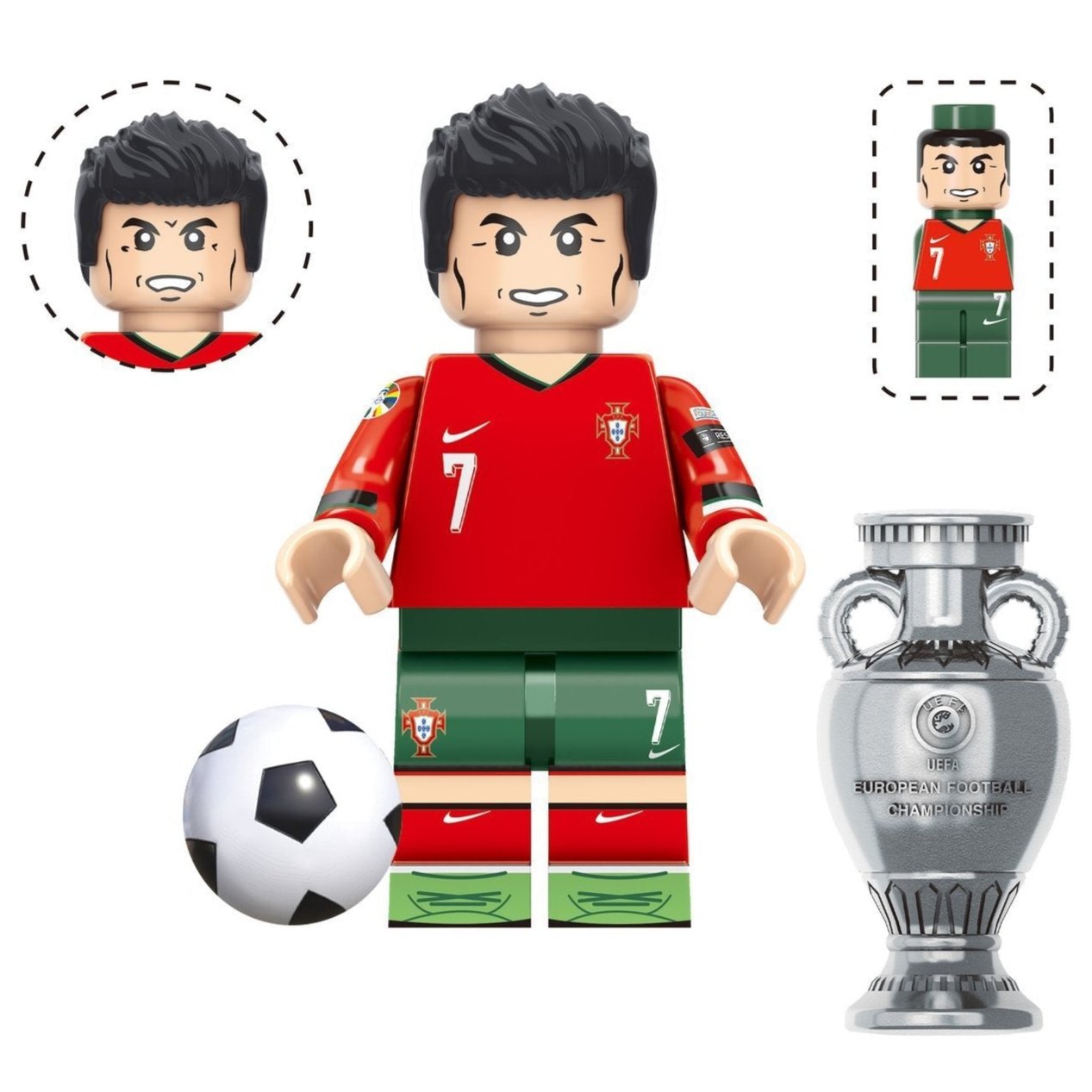 Cristiano Ronaldo (Portugal) Custom Football Player Minifigure - Minifigure Bricks