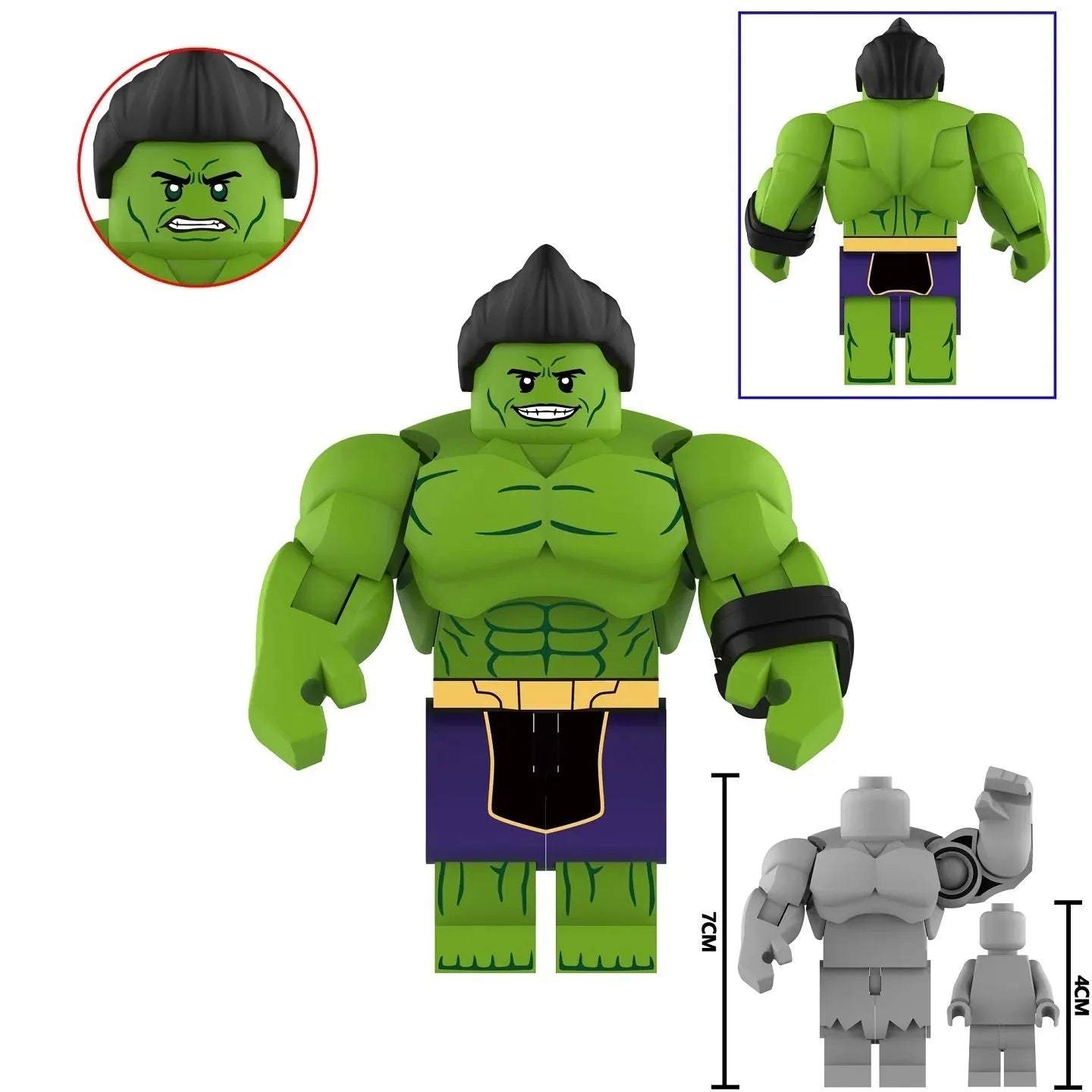 Hulk (Amadeus Cho) Custom Marvel Superhero Large Minifigure - Minifigure Bricks