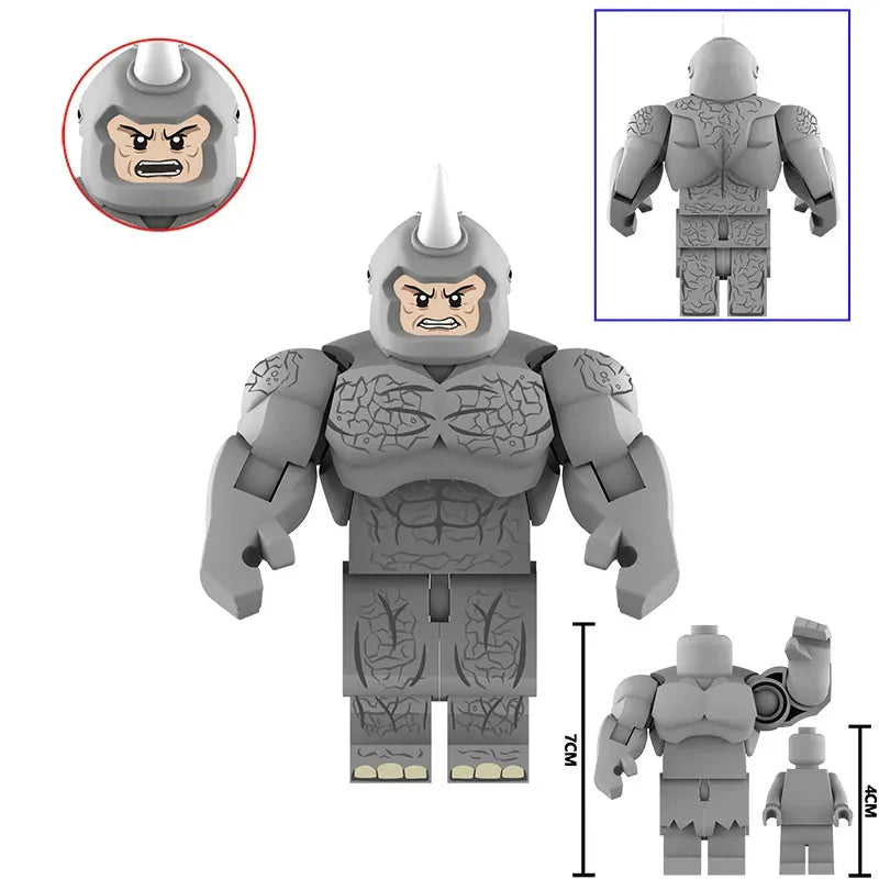 Rhino Custom Marvel Superhero Large Minifigure - Minifigure Bricks