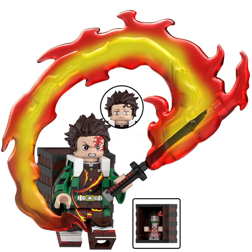 Tanjiro Kamado From Demon Slayer Custom Anime Minifigure - Minifigure Bricks
