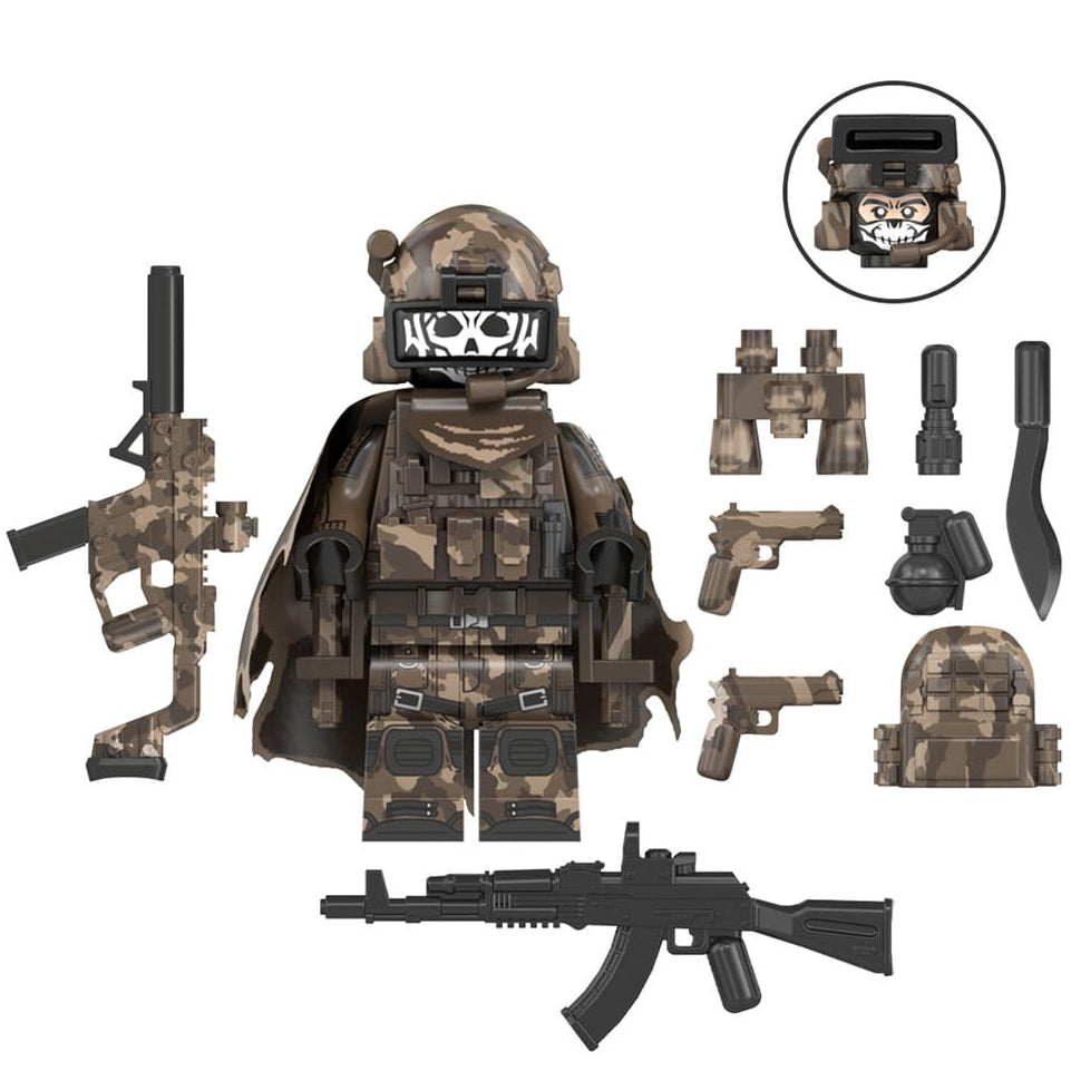 Commander Soldier Custom Military Minifigure - Minifigure Bricks