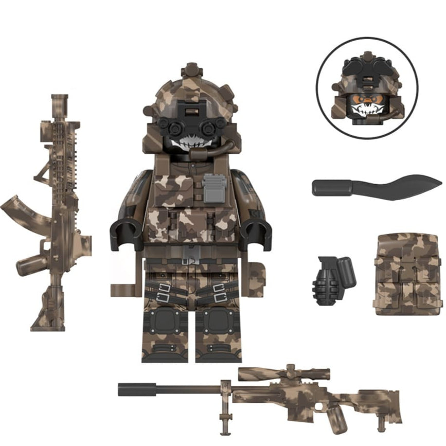 Commando Soldier Custom Military Minifigure - Minifigure Bricks