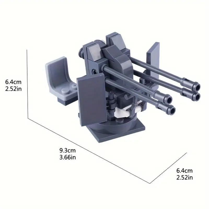 WW2 German Anti-Aircraft Gun 2cm Flak 38 Custom Military MOC - Minifigure Bricks