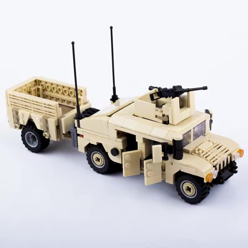 USA Desert Humvee with Trailer Custom Military MOC