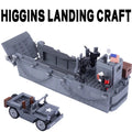 WW2 US Army Higgins Landing Craft with Jeep Custom Military MOC - Minifigure Bricks