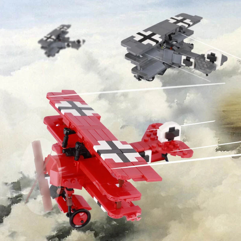 WW1 German Fokker Dr.I Fighter Aircraft Custom Military MOC