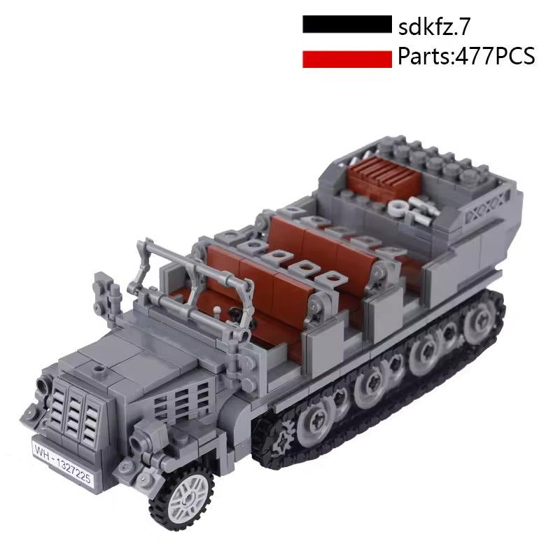 WW2 German Sd.Kfz. 7 Army Transport Custom Military MOC - Minifigure Bricks