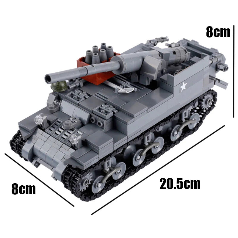 WW2 USA M12 Gun Motor Carriage Custom Military MOC
