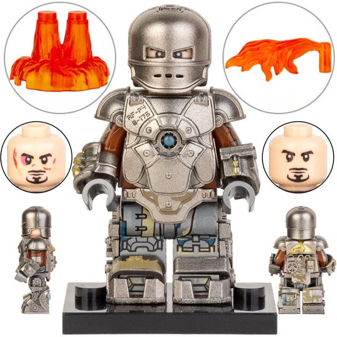 Iron Man Mark 1 Custom Marvel Superhero Minifigure - Minifigure Bricks