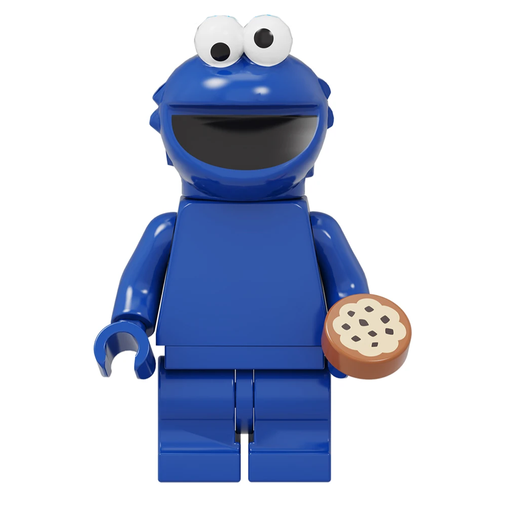 Cookie Monster Sesame Street Custom Minifigure - Minifigure Bricks