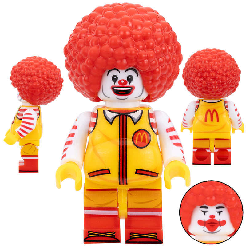 Fat Ronald McDonald Custom Fast Food Clown Icon Minifigure - Minifigure Bricks