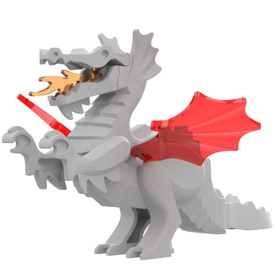 Grey Dragon Custom Medieval Dragons Minifigure