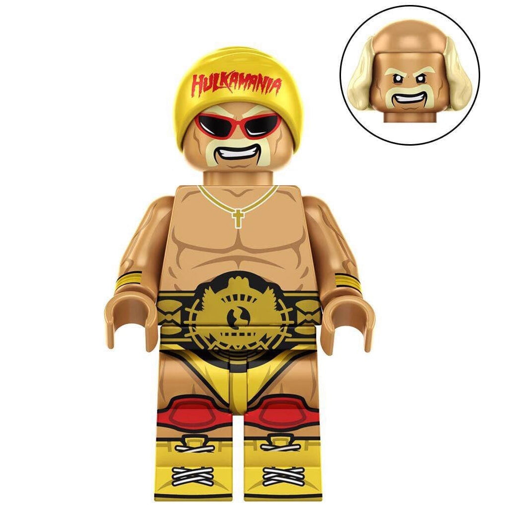 Hulk Hogan Custom Wrestling Icon Minifigure - Minifigure Bricks