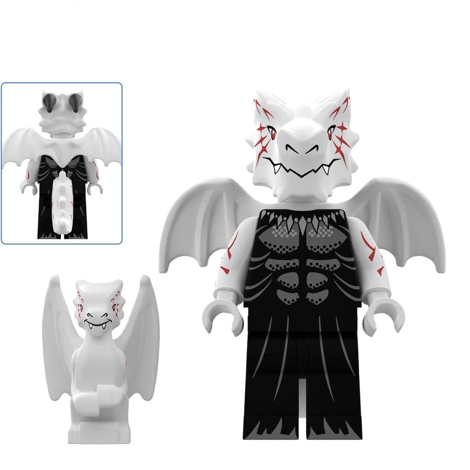 White Dragon Night Custom Dungeons and Dragons Minifigure - Minifigure Bricks