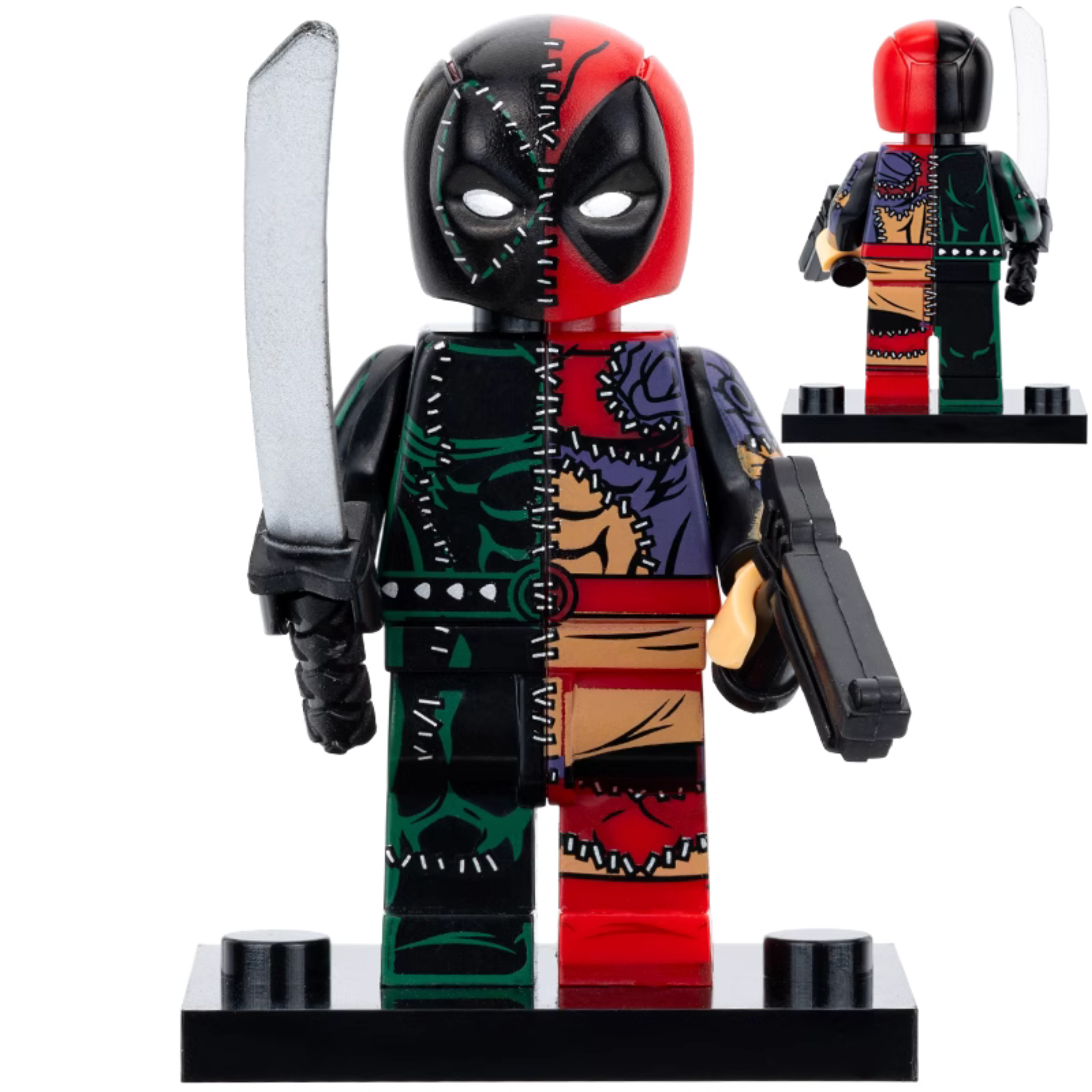 Evil Deadpool Custom Marvel Superhero Minifigure - Minifigure Bricks