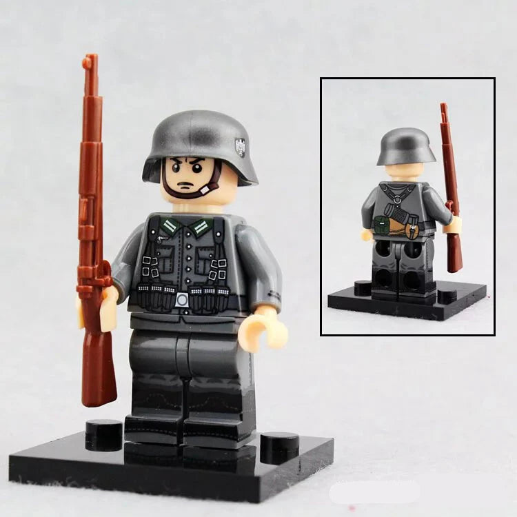 German WW2 Soldier Custom Minifigure - Minifigure Bricks