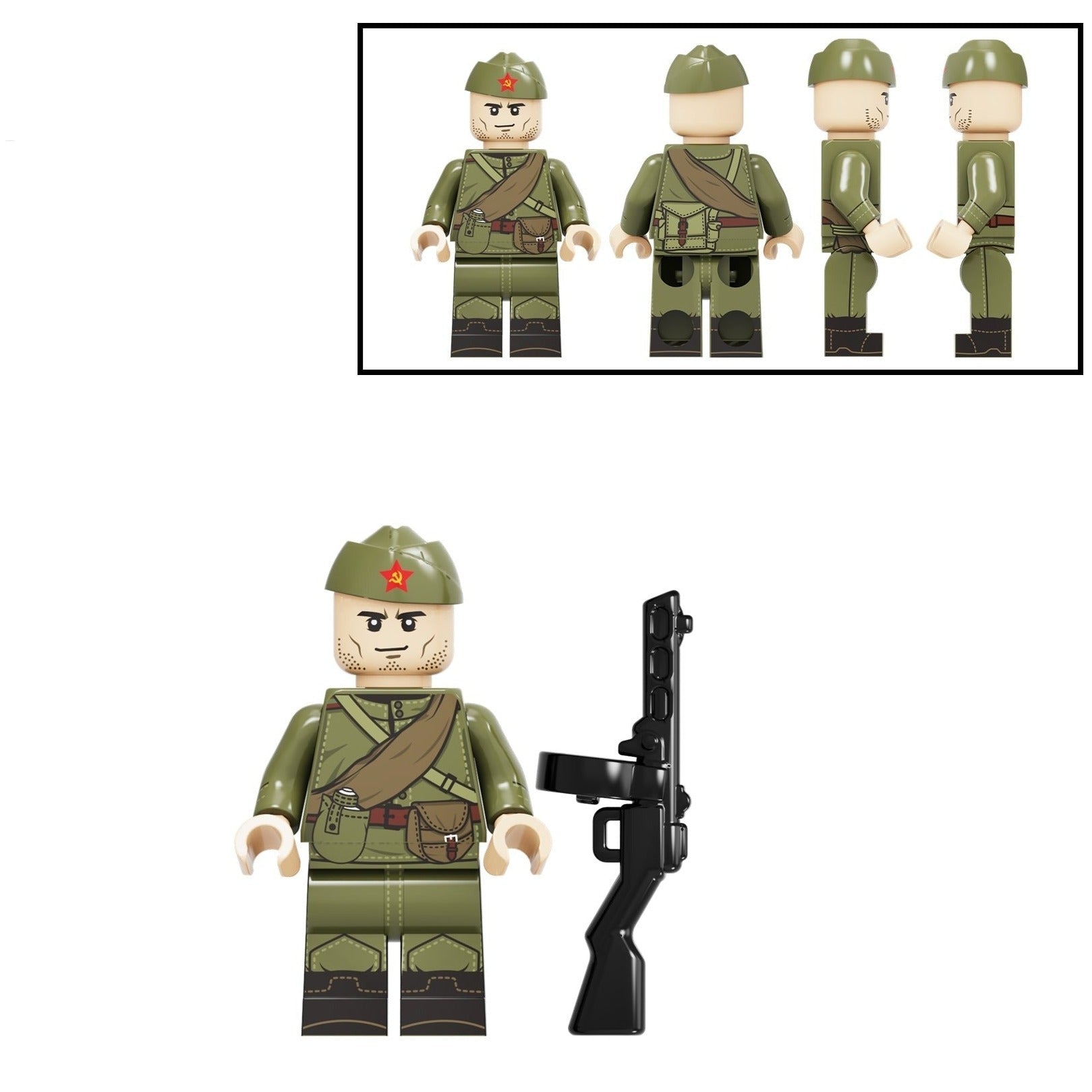 Soviet Military Soldier Custom Minifigure - Minifigure Bricks
