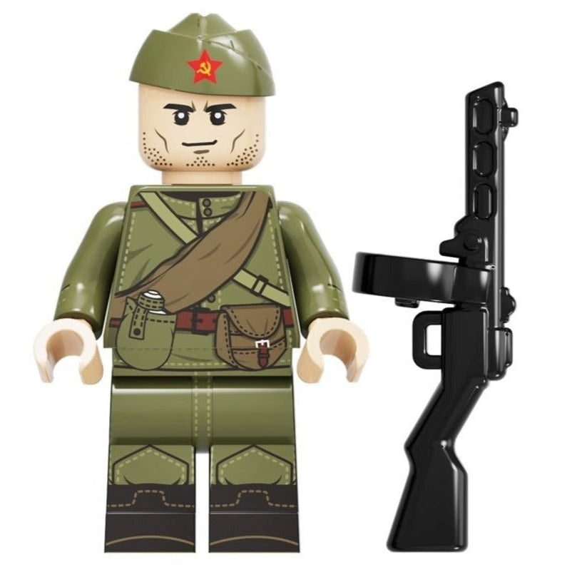 Soviet Military Soldier Custom Minifigure - Minifigure Bricks