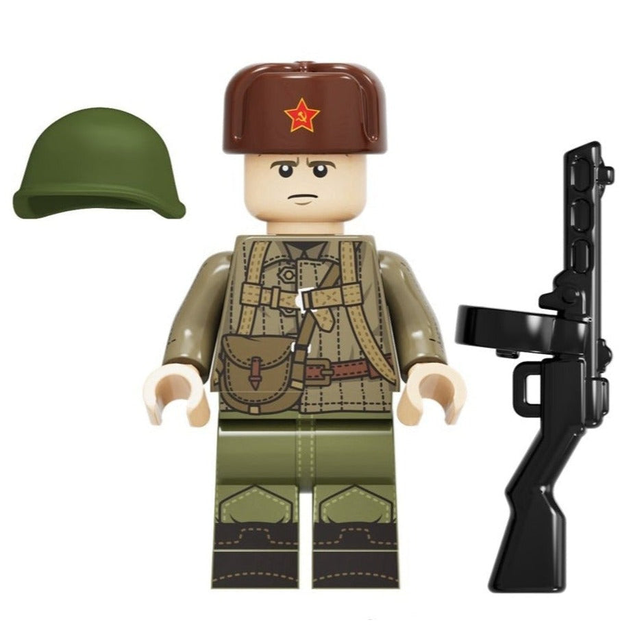 Soviet Military Soldier Custom Minifigure - Minifigure Bricks