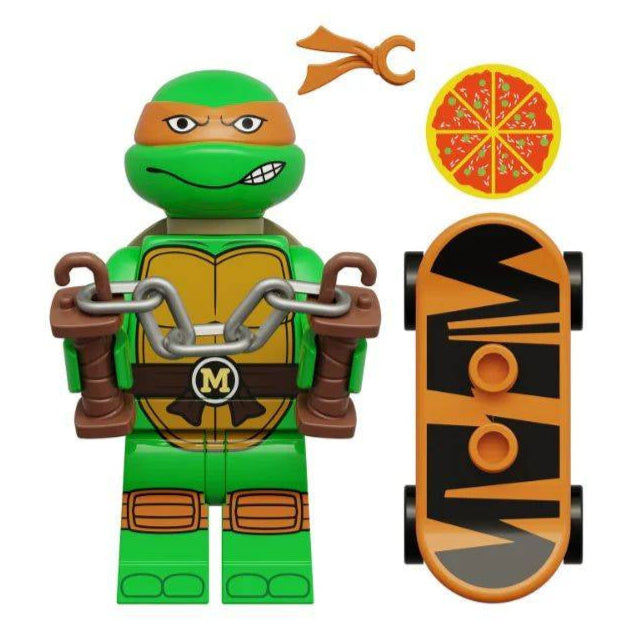 Michelangelo (Mutant Mayhem) Mutant Ninja Turtles Custom Minifigure - Minifigure Bricks