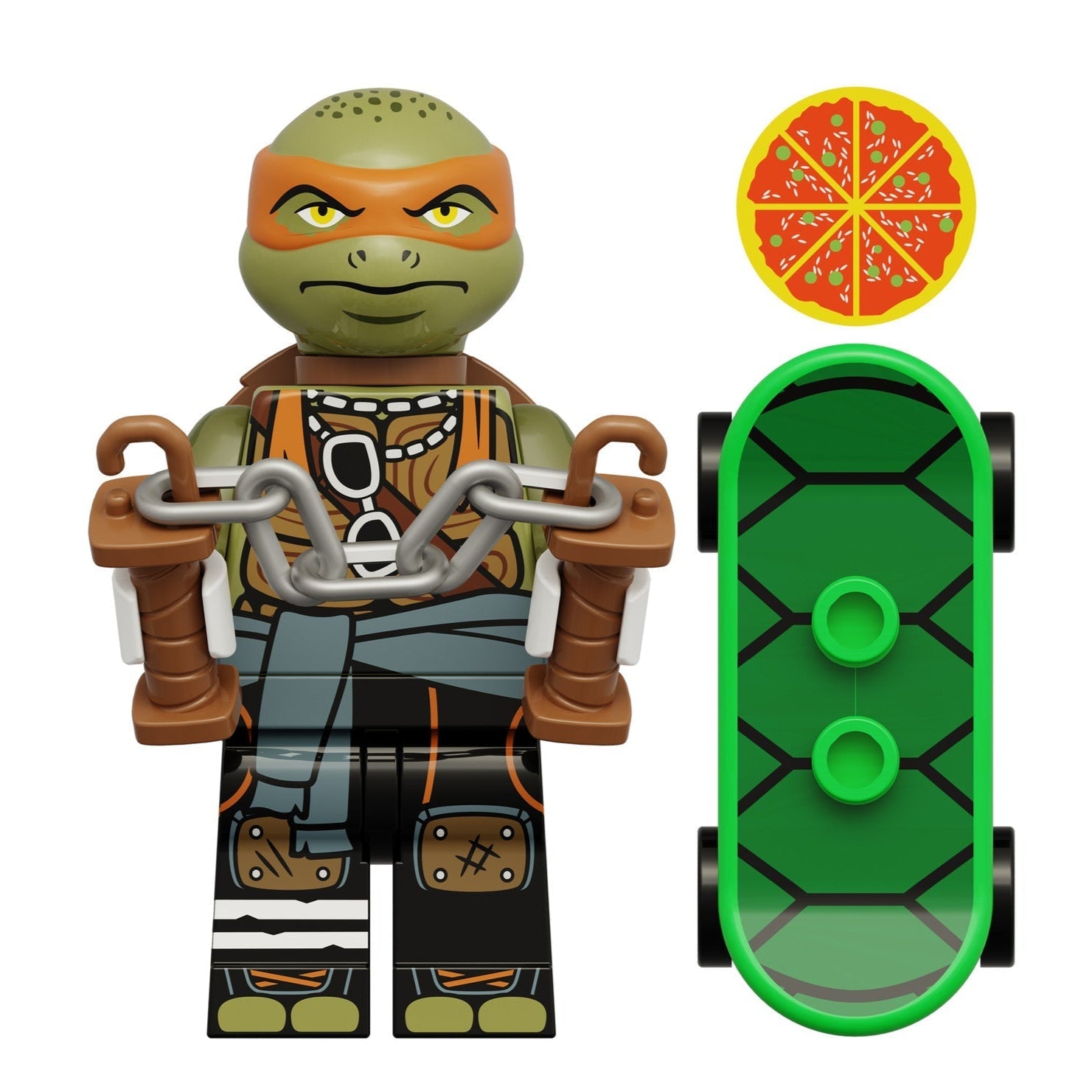 Michelangelo Mutant Ninja Turtles Custom Minifigure - Minifigure Bricks