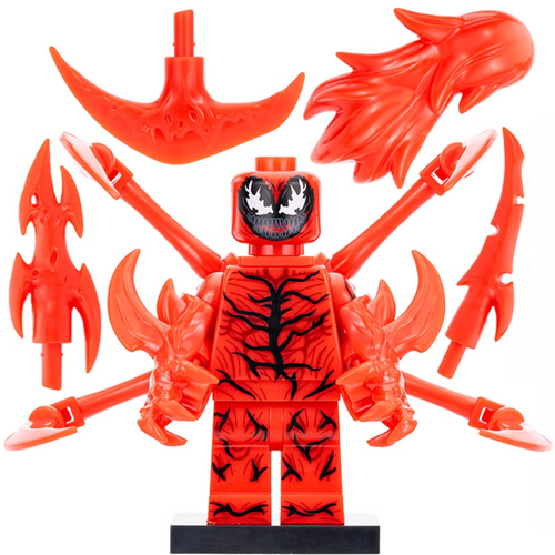 Carnage Custom Marvel Superhero Minifigure - Minifigure Bricks
